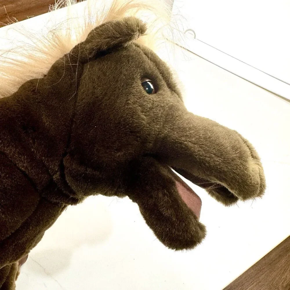 Folkmanis Horse Hand Puppet Plush 18” Brown Cream Mane‎ Retired